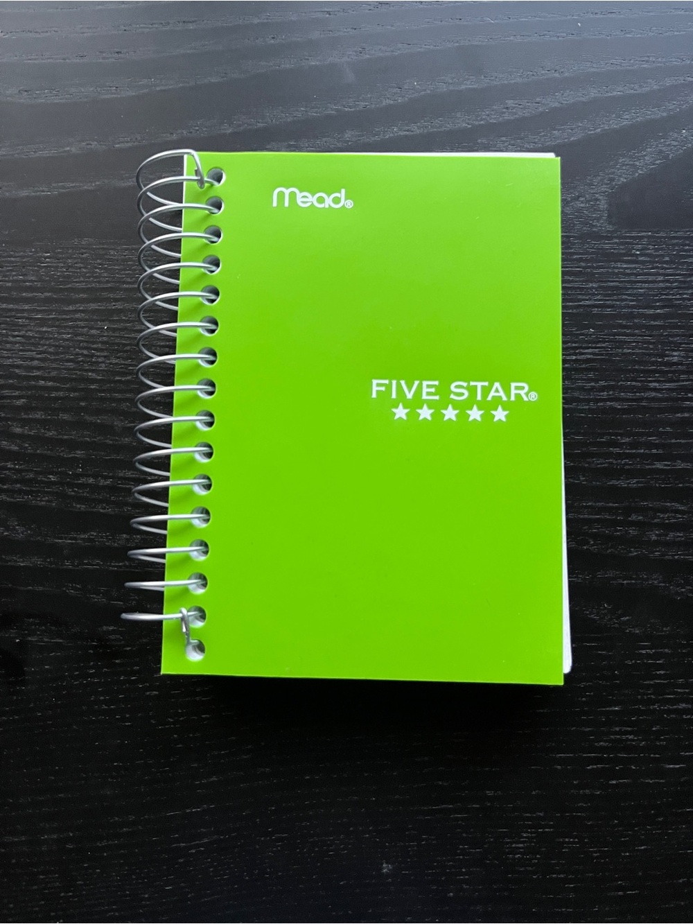 Mead Five Star Lime Green Small Spiral Notebook College Ruled 200 Sheets 5.5x3.5